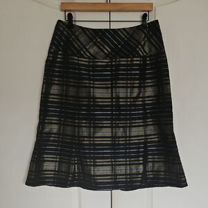 Black Knee-Length A-Line Cocktail Skirt